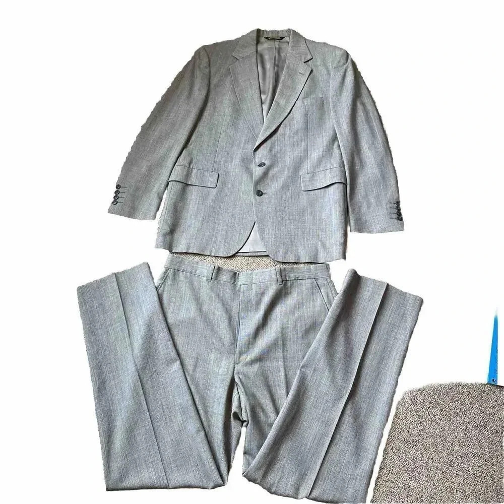 Strathmore By Anderson Little Suits 2 Button Blazer Jacket Pants Set Men 44 Long